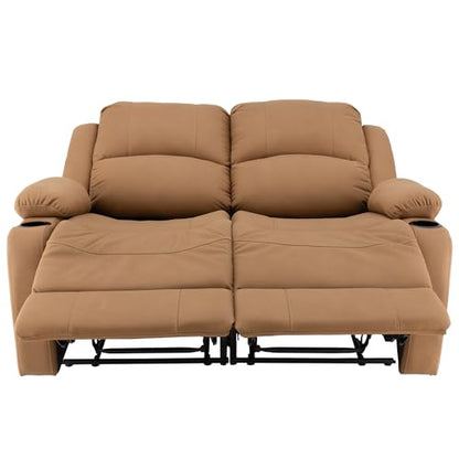 Camper Comfort 58" Wall Hugger Reclining RV Theater Seats | Double Recliner RV Sofa | RV Couch | Wall Hugger Recliner | RV Theater Seating | RV Furniture (Manual, Sand) - color: Sand, style: Manual