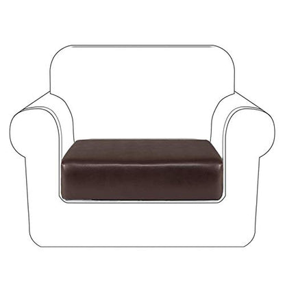 Faux Leather Couch Cushion Covers, Waterproof Sofa Cushion Slipcovers, Elastic RV Chair Seat Covers for Settee Seater, PU Leather Sofa Slipcovers Replacement Living Room (Chair Cushion, Chocolate) - color: Chocolate, size: Chair Cushion