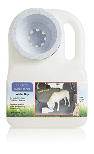 Lixit® Water Boy Portable Travel Dog Bowl - 3 Quart Spill Free Self Filling Pet Water Bowl - Made in USA (White, 2 Pack) - size: 3 Quart Pack of 2