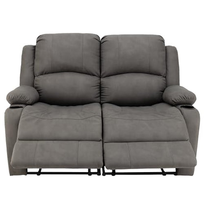Camper Comfort 58" Wall Hugger Reclining RV Theater Seats | Double Recliner RV Sofa | RV Couch | Wall Hugger Recliner | RV Theater Seating | RV Furniture (Manual, Slate) - color: Slate, style: Manual