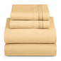 Hearth & Harbor Twin Size Sheets - 3 Piece Bed Sheet Set, Hotel Luxury Double Brushed Bed Sheets - Extra Soft Bedding Sheets & Pillowcases, Twin, Camel Gold - color: Camel Gold, size: Twin