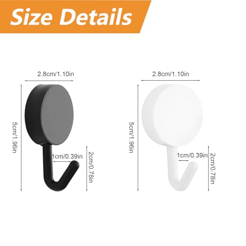 MOROBOR 20pcs Plastic Self Adhesive Hooks, Black＆White Plastic Heavy Sticky Hooks, Removable Wall Hangers for Bathroom, Kitchen, Office, Closet, Glass - color: White Black Mixed