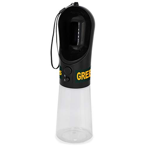 Pets First Dog Water Bottle. NFL Green Bay Packers PET Water Bottle. Best Cat Water Bottle. Water Fountain Dispenser for Dogs & Cats., Black, 13.5oz (GBP-3344) - color: Green Bay Packers
