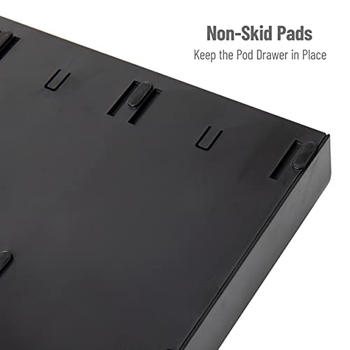 Mind Reader Single Serve Coffee Pod Drawer and Cup Condiment Set, 2 Pcs., 36 Pod Capacity, 5.35"L x 11.25"W x 11.15"H, Black