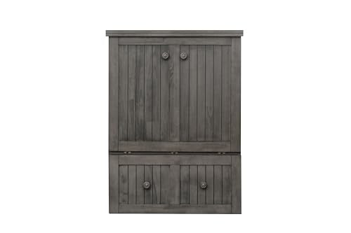 Mega Solutions Murphybedz Tuscany Murphy Cabinet Chest Bed with Charging Station 6 Inch (Galaxy Grey, Single) - color: Galaxy Grey, size: Twin