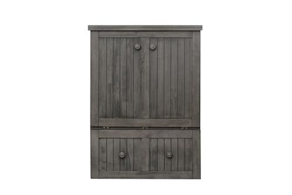 Mega Solutions Murphybedz Tuscany Murphy Cabinet Chest Bed with Charging Station 6 Inch (Galaxy Grey, Single) - color: Galaxy Grey, size: Twin