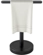 Heavy Duty Hand Towel Holder Stand, Stainless Steel Hand Towel Holder Rack for Bathroom Countertop, Weighted Base T-Shape Free Standing Towel Bar for Bathroom Kitchen Vanity Countertop, Matte Black - size: T-Shape