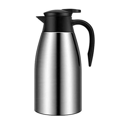 68oz Coffee Carafe Airpot Insulated Coffee Urn Stainless Steel Vacuum Thermal Pot Flask for Coffee, Hot Water, Tea, Hot Beverage - Keep 12 Hours Hot, 24 Hours Cold - color: Silver