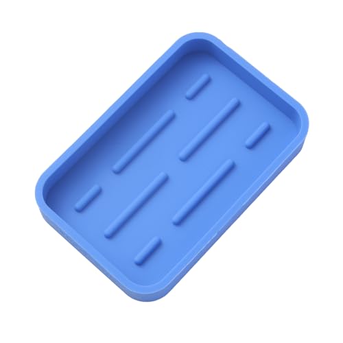 MicoYang Silicone Kitchen Sink Organizer Tray for Multiple Usage,Easy Clean Sponges Holder for Kitchen Bathroom Counter or Sink,Dish Soap Dispenser,Scrubber,Bottle,Cup Lichen Blue 4.9”x 3.2” - color: Lichen Blue, size: 4.9" x 3.2" x 0.7"