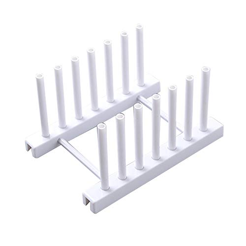 Rengue Dish Drying Rack, Stand, ABS Material, Space Saving, 17x12x9.5cm, Grey and White Dish Drying Rack, Removable Plate Draining Nan Kitchen (White) - color: White