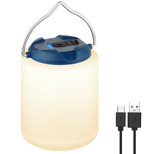 BOBKID LED Camping Lantern, Rechargeable Camping Light, 4 Modes Outdoor Flashlights Lanterns with 1000LM, Water Resistant Portable Emergency Camp Light for Hurricane Hiking Survival Kits - Blue - color: Blue
