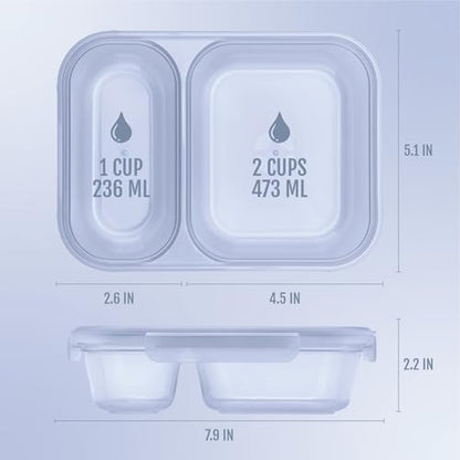 Ello Snap & Nest 10-Piece 3 Cup Plastic Divided Meal Prep Set, Reusable Food Containers for Healthy Eating, Freezer, Dishwasher Safe, Seafoam - color: Seafoam, size: Divided Meal Prep