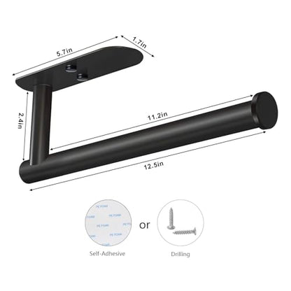 VAEHOLD Adhesive Paper Towel Holder Under Cabinet Wall Mount for Kitchen Paper Towel, Black Paper Towel Roll Holder Stick to Wall, Stainless Steel（Black） - color: Black