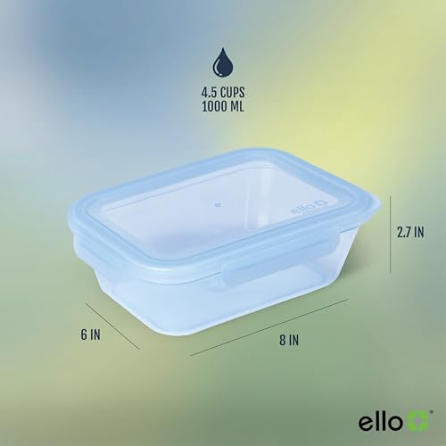 Ello Snap & Nest 10-Piece 4.5 Cup Plastic Meal Prep Set, Reusable Food Containers for Healthy Eating, Freezer, Dishwasher Safe, Seafoam - color: Seafoam, size: Meal Prep