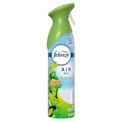 Febreze Air Mist, Air Freshener Spray, Odor Fighting Room Spray, Deodorizer for Home Bathroom Kitchen Office Apartment Dorm Room Classroom, Gain Original Scent, 8.1oz (Pack of 6) - style: Gain Original