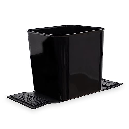 Car Trash Can for Vehicles Leakproof Compact Garbage Bin w/Stability Flap, Anti-Slip Base, Portable Trash Holder for Cars, Trucks, SUVs, Minivans (Black, Large) - color: Black, size: Large