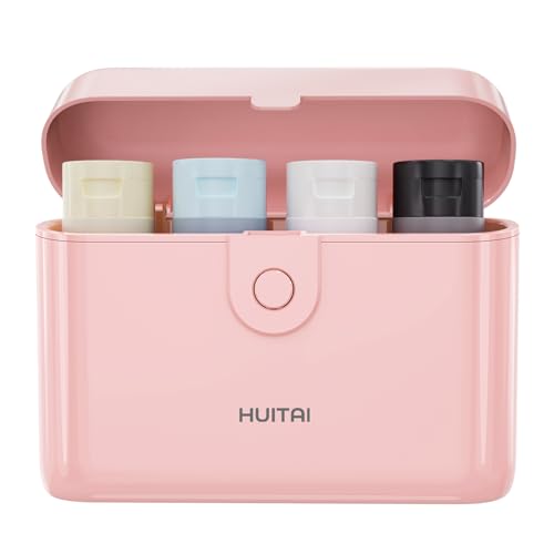 Travel Bottles with Case, 4x2oz TSA Approved, Leak-Proof, Press to Unlock, Compact & Portable Travel Toiletries (Pink) - color: Pink