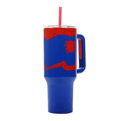 Bioworld Marvel Spider-Man Costume 40 Oz Stainless Steel Tumbler With Handle-OSFA - color: Spider-Man Costume Blue