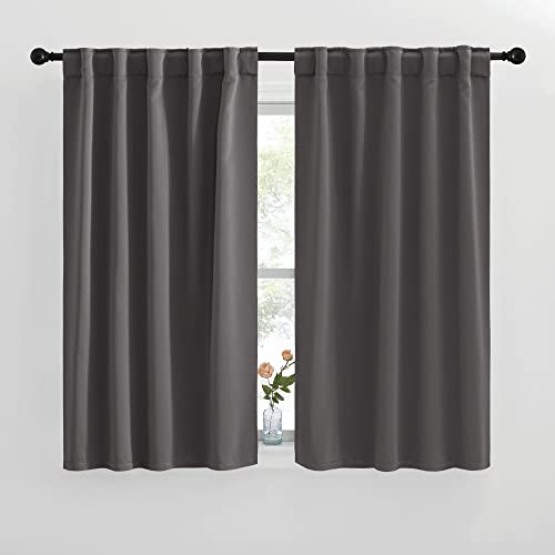 NICETOWN RV Curtains for Camper Windows - (Grey Color) 42x50 Inch, 2 Panels Set, Thermal Insulated Room Darkening Blackout Drapes/Draperies with Rod Pocket & Back Tab for Half Window - color: Grey, size: 42"W x 50"L (Pack of 2)
