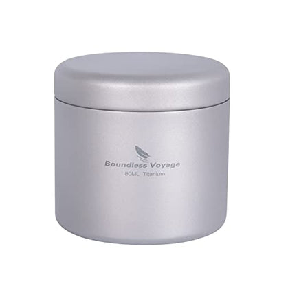 Boundless Voyage Titanium Small Tin Can Box Canister Tea Tins Coffee Tins Food Storage Container for Tea,Coffee, Herb, Candy, Chocolate, Sugar, Spices, Beans - color: Ti3208D-80ml 1pcs