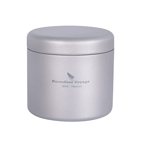 Boundless Voyage Titanium Small Tin Can Box Canister Tea Tins Coffee Tins Food Storage Container for Tea,Coffee, Herb, Candy, Chocolate, Sugar, Spices, Beans - color: Ti3208D-80ml 1pcs