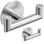 GWAAZXGZ 2 Pack Brushed Nickel Bathroom Hooks for Towels - Self Adhesive Double Hooks for Wall, No Drilling, Stainless Steel 304, Strong Hold for Robes, Coats, Shower Use - color: Silver