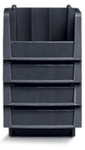Akro-Mils 30796 Economy Stacking Shelf Plastic Storage Bins, (9-Inch x 6-5/8-Inch x 5-Inch), Black (10-Pack) - size: 8.875 x 6.625 x 5