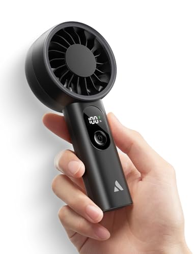 Aecooly Mighty Portable Fan, Powerful Handheld Fan, USB Rechargeable [10H Max Cooling Time], Mini Personal Battery Powered, Pocket for Travel, Summer, Gifts for Women, Girls -Black - color: Black, size: 1 Pack