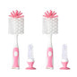 Chemimoso Multifunctional Cleaning Brush, Baby Bottle Brush, Bottle Brush Cleaner, Rotate The Suction Cup to Obtain The Small Bristle Brushes, Set Z, Pink, Nylon and Nylon Brush - color: Pink 2