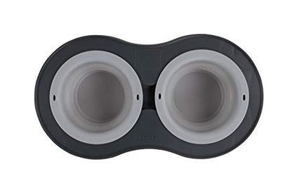 Dexas Pets Double Elevated Pet Feeder, Light Gray, Small/1 Cup Capacity Bowls (PW100432429) - color: Light Gray, size: Small/1 Cup Capacity Bowls
