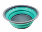 SAMMART 7.5L (1.98 Gallon) Collapsible Tub - Foldable Dish Tub - Portable Washing Basin - Space Saving Plastic Washtub (Grey/Turquoise Blue) - color: Grey/Turquoise Blue