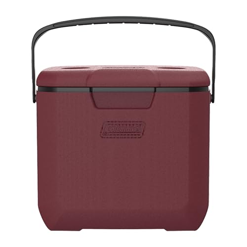 Coleman Chiller 9/16/30/48/60qt Cooler with Ice Retention, Leak Resistant, Great for Camping, Concerts, Sports, and More - color: Cranberry, size: 30qt