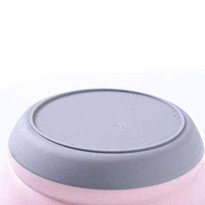 3 PCs Food Grade Silicone Collapsible Bowl Lunch Box - Expandable Food Storage Containers Set -Silicone Salad Bowl with Lid Portable (Pink) - color: Pink