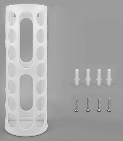 Lunies Grocery Bag Holder - Wall Mount Hanging Trash Bag Organizer for Kitchen (Large Capacity, 2-pack) - color: White 2 Pack
