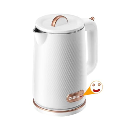 OLEGA Electric Kettle - 1500W Electric Tea Kettle 1.8L Stainless Steel Inner Electric Kettles for Boiling Water Auto Shut Off Boil-Dry Protection Electric Water Kettle for Coffee Tea