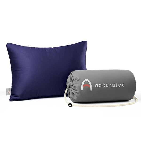 ACCURATEX Camping Pillow-100% Cotton Breathable Cover,Shredded Memory Foam Compressible Travel Pillow,Camping&Travel Accessories-Small Backpacking Pillow Camping Essentials for Sleeping - color: Purple