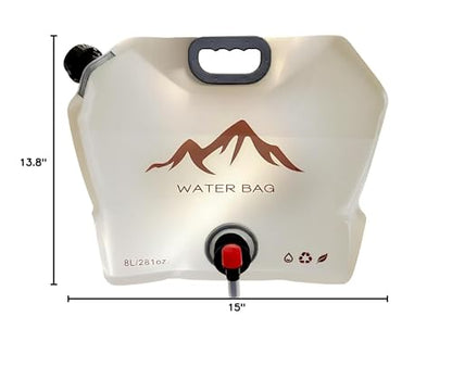 Collapsible 2-Gallon Water Jug Portable Camping Bag with Leak-Proof Spigot Durable BPA-Free 8L Collapsible Water Container for Hiking Camping Emergency Prep (Beige) - color: Beige