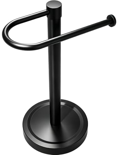 Heavy Duty Towel Holder Stand, Stainless Steel Hand Towel Holder Rack for Bathroom Countertop, Weighted Base C-Shape Free Standing Towel Bar for Bathroom Kitchen Countertop, Matte Black - size: C-Shape