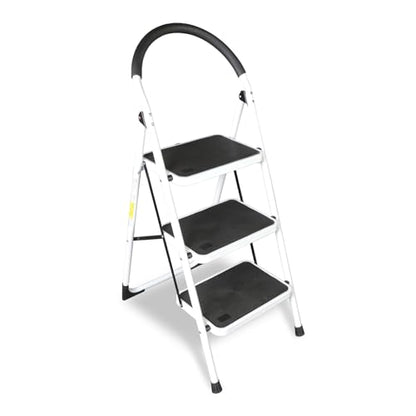 Big Red 3 Step Ladder, 400lbs Ergonomic Folding Stool with Anti-Slip Pedal, Step Stool with Padded Handle for Kitchen, Household, Offices, ATRJZ9023BR, Torin - style: 3 Step Ladder