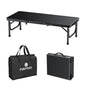 FUNYKICH 3ft Low Folding Camping Table with Carry Bag, 34.2'' Lx15.7'' W Portable Picnic Tables, Lightweight Thicker Aluminum Beach Table with Carry Handle for Beach, Camping, Picnic, Black - color: Black