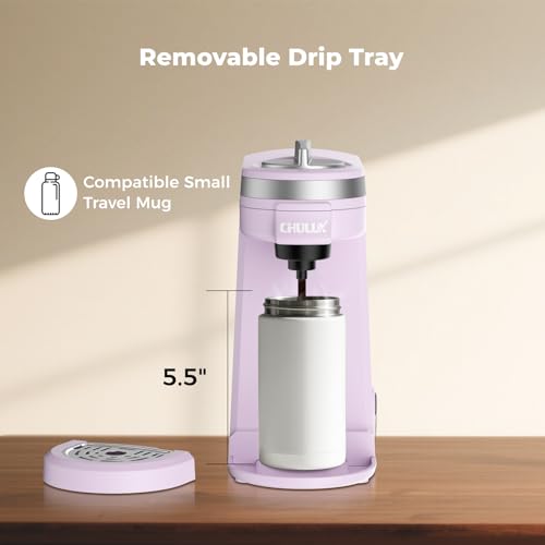 CHULUX Mini Coffee Maker for K Capsule, Single Serve Coffee Maker for One Cup Americano, Lightweight Pod Coffee Machine, Lavender - color: Lavender