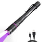 EverBrite Rechargeable Pen Flashlight with UV Light and White Light, 395nm Black Flashlight with Clip, Zoomable 4 Modes with Memory Function, USB C Cable, for Camping, Emergency, Pet Urine Detection - color: Black