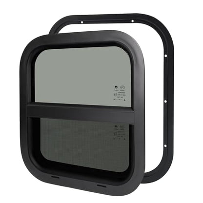 NOVINO RV Window for Trailer Camper,Vertical Sliding Replacement RV Window for Cargo Trailer Camper Utility Van Truck SUV,14" W x 16" H, Fit 15/16" or 1-3/8" Thick Wall,Allow Error 1/16",DOT Approved - size: 14"W x 16"H