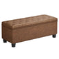 SONGMICS Storage Ottoman, Storage Bench, Tufted Entryway Bedroom Bench, 17.7 x 46.5 x 17.7 Inches, Hinges Easy Lid Operation, Wooden Legs, Synthetic Leather, Loads 330 lb, Coffee Brown ULOM071K01 - color: Coffee Brown, style: Classic(17.7"D x 46.5"W x 17.