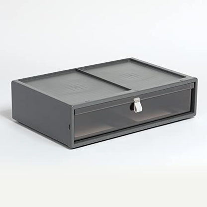 Pendaflex Stackable Drawer, Durable Plastic, Silicon Handles, Tinted Drawers, Single, Gray, 14" x 9" x 3.5", Large, 1 Piece (41794) - size: Large, Single