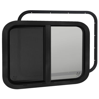 30"W x 20"H RV Window for Trailer Camper,Horizontal Sliding Replacement RV Window for Cargo Trailer with Screen&Trim Ring Fit 15/16" or 1-3/8" Thick Wall,Allow Error 1/16",DOT Approved - size: 30"W x 20"H