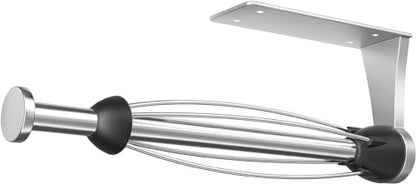 Paper Towel Holder Under Cabinet with Damping Effect, Single-Hand Operable Wall Mount Paper Towel Holder for Kitchen/Bathroom, Under Counter Self-Adhesive/Drilled Kitchen Towel Holder - color: Silver