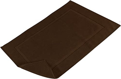 Utopia Towels Cotton Banded Rug, Bath Mats, Not a Bathroom Rug, 21 by 34 Inches, 100% Ring Spun Cotton, Highly Absorbent Shower Bathroom Floor Mat,Dark Brown, 2 Pack - color: Brown
