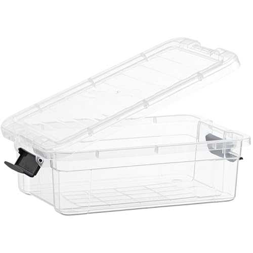 Superio 2.3 Qt Clear Plastic Storage Bin with Lid, Non-Toxic, BPA Free, Odor Free, Organizer Storage Box, Stackable Plastic Tote for Home, Garage, School, and Office, Small - size: 2.3 Qt