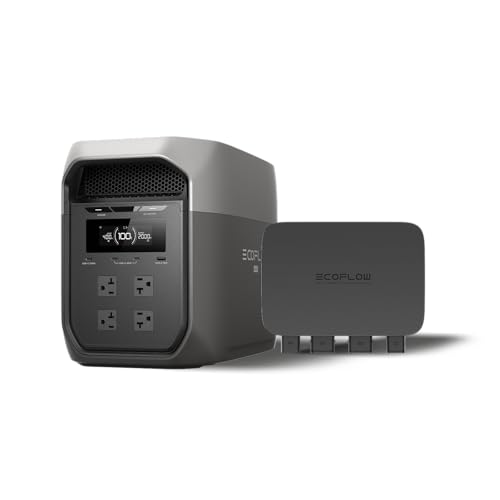 EF ECOFLOW Portable Power Station DELTA 3 MAX with 500W Alternator Charger, 3400W X-Boost Output, Ultra-Fast 0-80% Charging in 1.13 Hr, Home Backup & RV Camping - style: DELTA 3 Max+500W AC